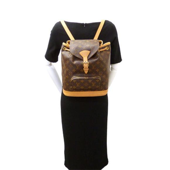 Louis Vuitton Montsouris MM Monogram Rucksack Backpack Brown Gold Metal Fittings - Picture 3 of 10